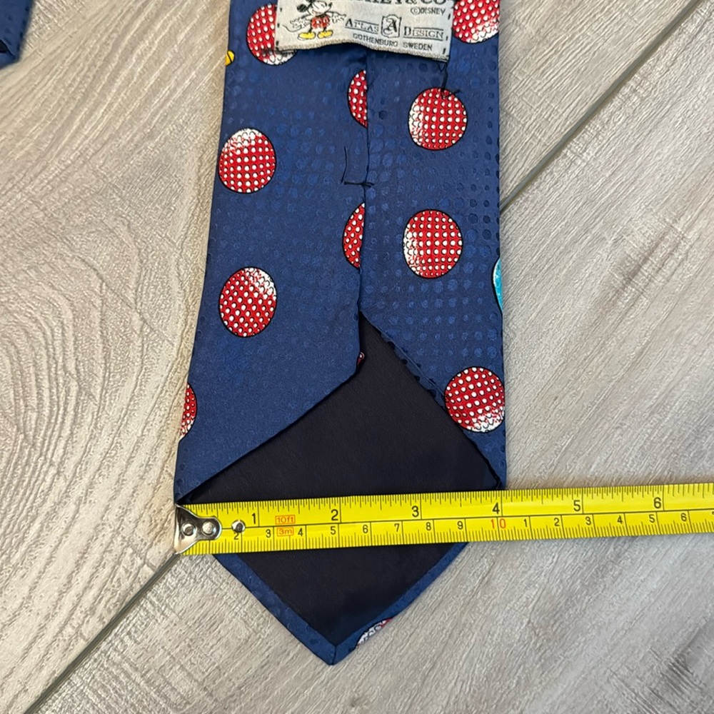 Disney Mickey & Co Mickey Mouse Golf tie 100% Silk Made in Italy Blue - Picture 3 of 11